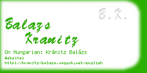 balazs kranitz business card